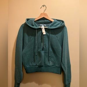 Victoria secret fleeced half zip sweater with hoodie